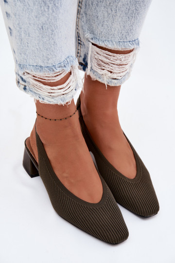 Auduma Sieviešu basenes ar papēdi haki krāsas Tā irrcelle