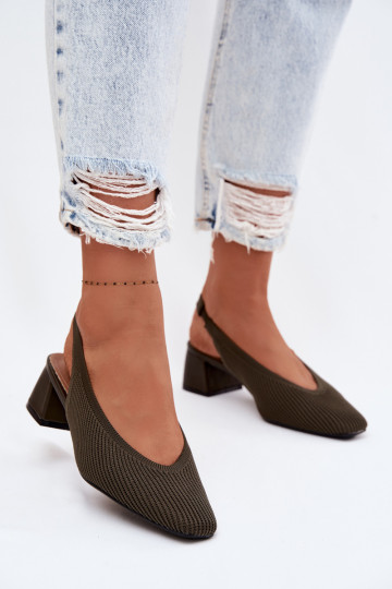 Auduma Sieviešu basenes ar papēdi haki krāsas Tā irrcelle 2