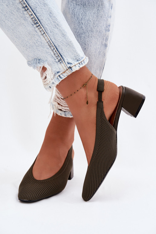 Auduma Sieviešu basenes ar papēdi haki krāsas Tā irrcelle