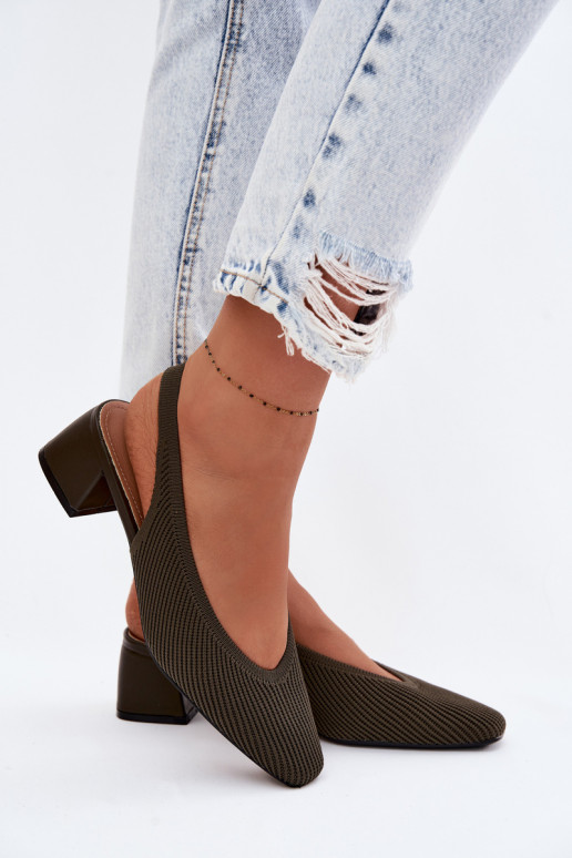 Auduma Sieviešu basenes ar papēdi haki krāsas Tā irrcelle