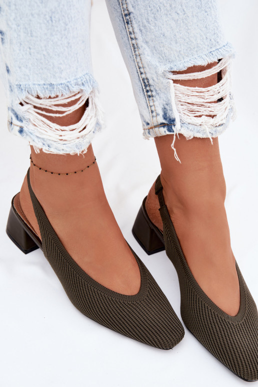 Auduma Sieviešu basenes ar papēdi haki krāsas Tā irrcelle