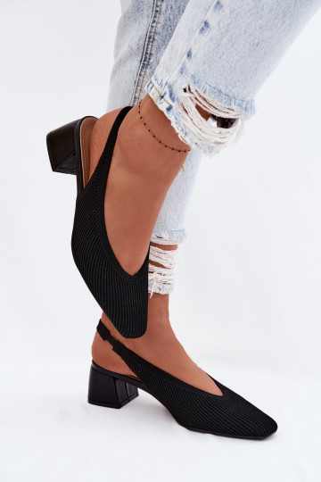 Auduma Sieviešu basenes ar papēdi melnas krāsas Tā irrcelle