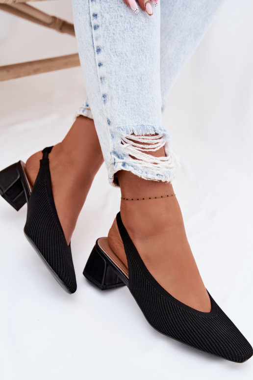 Auduma Sieviešu basenes ar papēdi melnas krāsas Tā irrcelle