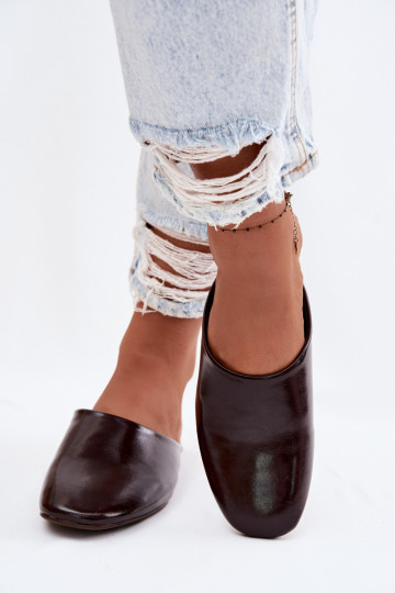 sieviešu čības MuleImitacji Skóry zempapēžu CzekoladoIne Romelle