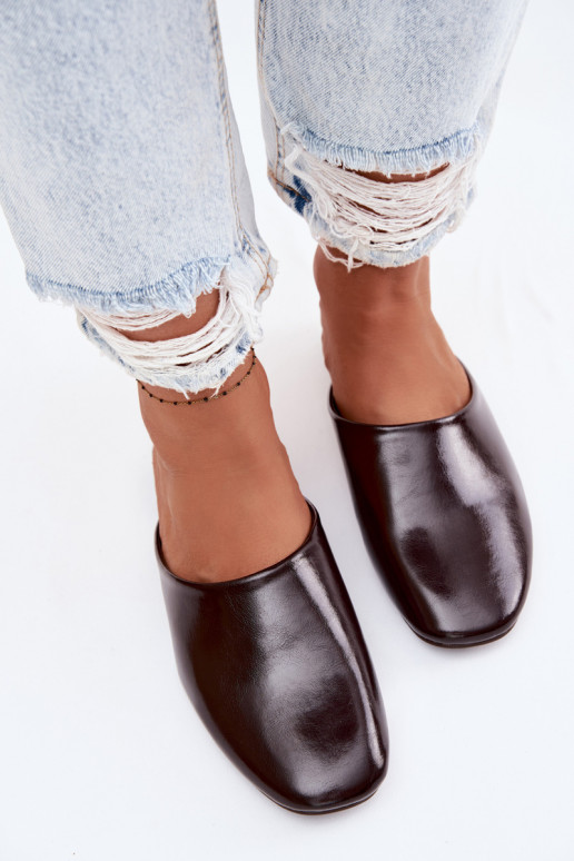 sieviešu čības MuleImitacji Skóry zempapēžu CzekoladoIne Romelle