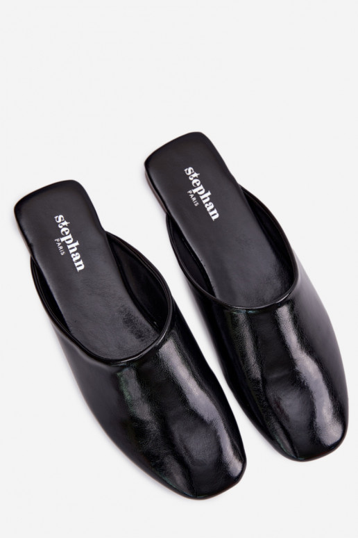 sieviešu čības MuleImitacji Skóry zempapēžu melnas krāsas Romelle