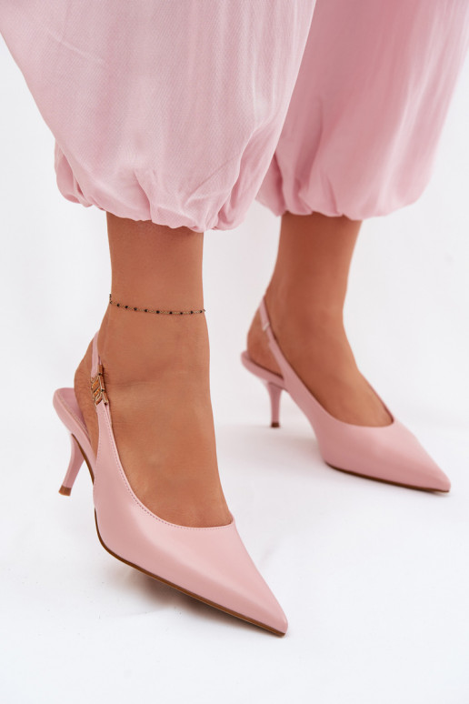 Sieviešu basenesImitacji Skóry ar papēdi Rozā krāsas Jelissey