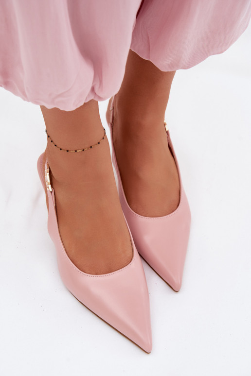 Sieviešu basenesImitacji Skóry ar papēdi Rozā krāsas Jelissey