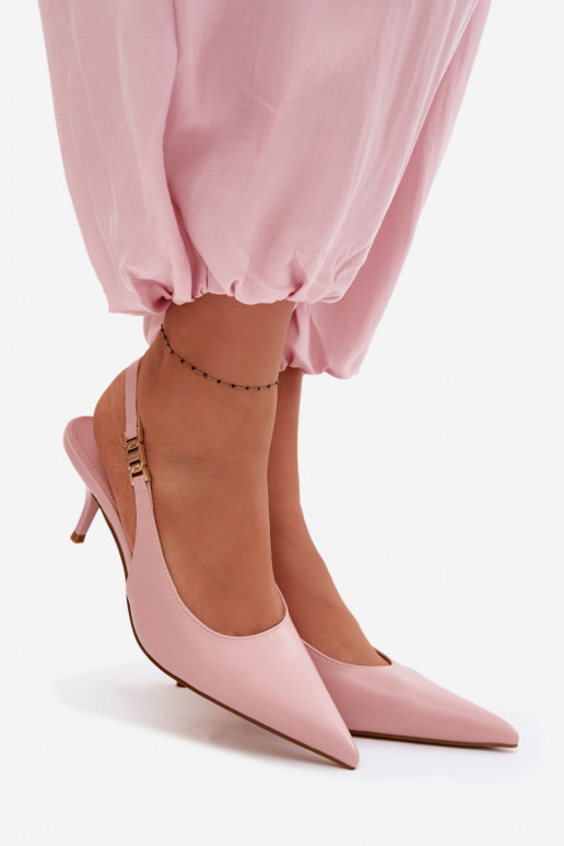 Sieviešu basenesImitacji Skóry ar papēdi Rozā krāsas Jelissey