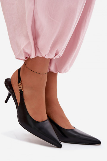 Sieviešu basenesImitacji Skóry ar papēdi melnas krāsas Jelissey 2