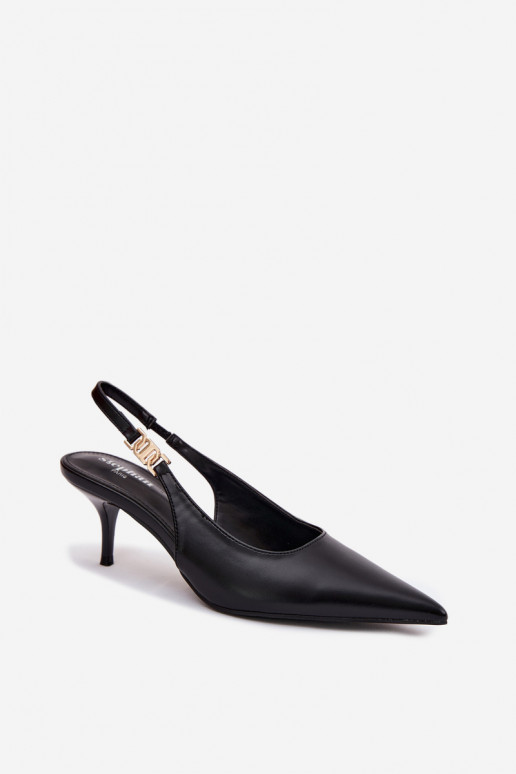 Sieviešu basenesImitacji Skóry ar papēdi melnas krāsas Jelissey