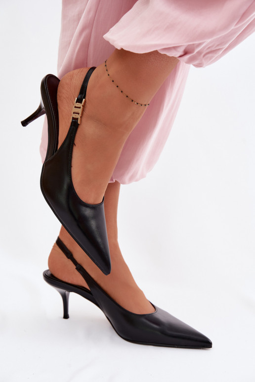 Sieviešu basenesImitacji Skóry ar papēdi melnas krāsas Jelissey