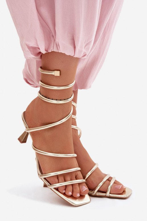 Sieviešu basenes ar papēdi Ar svītrām Zelta krāsas Samara