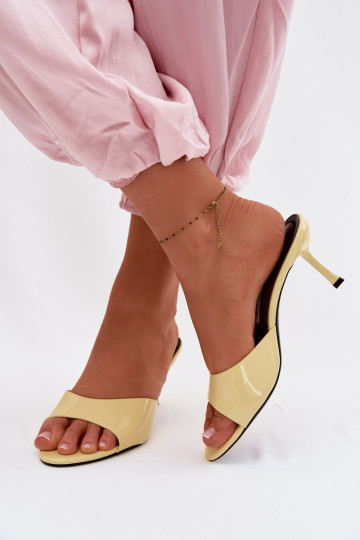 Laque ČībasImitacji Skóry ar papēdi Dzelteni Melissea 2