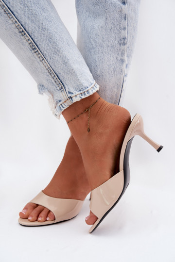 Laque ČībasImitacji Skóry ar papēdi smilšu krāsas Melissea 2