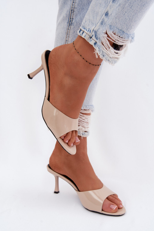 Laque ČībasImitacji Skóry ar papēdi smilšu krāsas Melissea