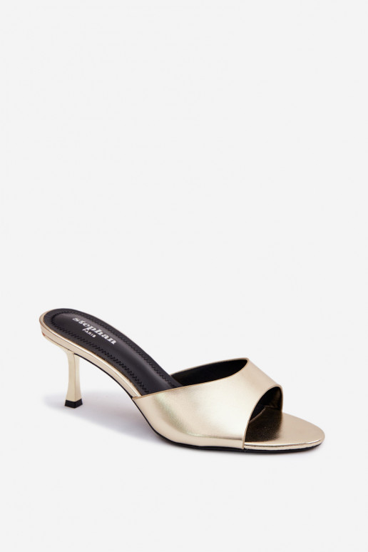 ČībasImitacji Skóry ar papēdi Zelta krāsas Melissea