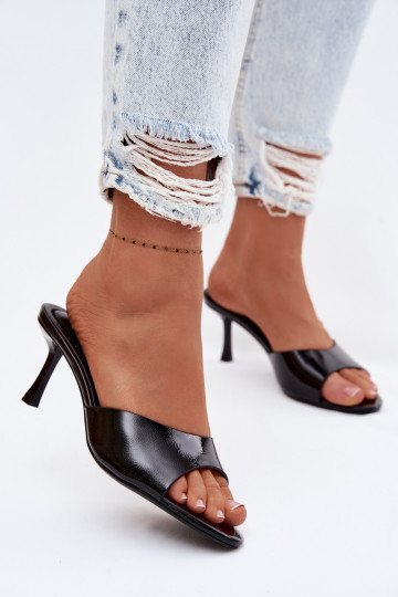 Laque ČībasImitacji Skóry ar papēdi melnas krāsas Melissea 2