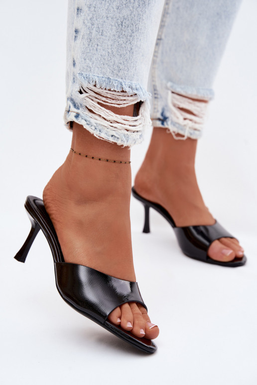 Laque ČībasImitacji Skóry ar papēdi melnas krāsas Melissea