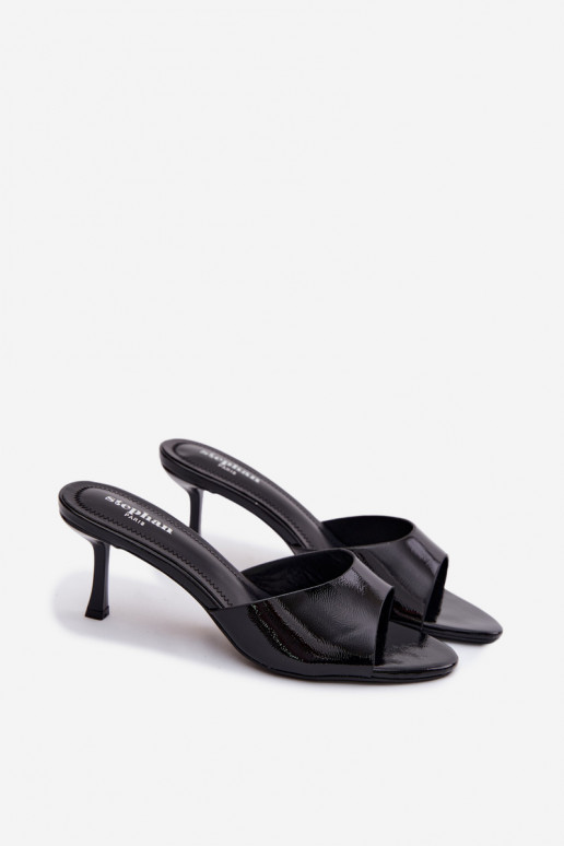 Laque ČībasImitacji Skóry ar papēdi melnas krāsas Melissea