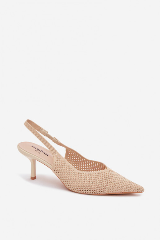 Sieviešu basenesTīklsgo Tā irteriālsu ar papēdi smilšu krāsas Emiliana