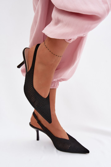 Sieviešu basenesTīklsgo Tā irteriālsu ar papēdi melnas krāsas Emiliana