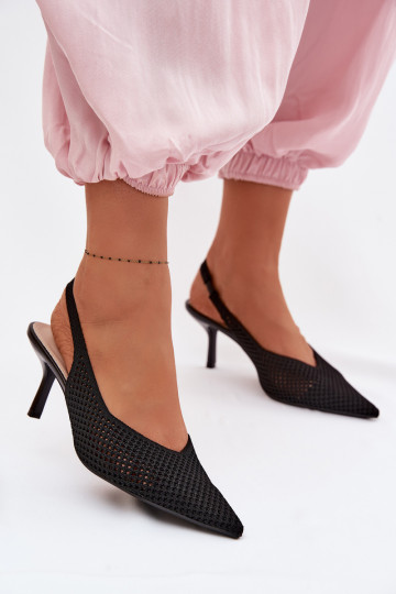 Sieviešu basenesTīklsgo Tā irteriālsu ar papēdi melnas krāsas Emiliana 2