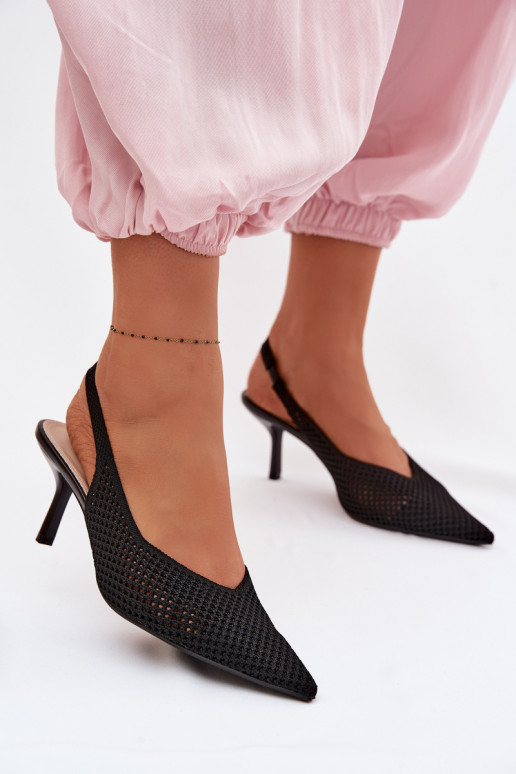 Sieviešu basenesTīklsgo Tā irteriālsu ar papēdi melnas krāsas Emiliana