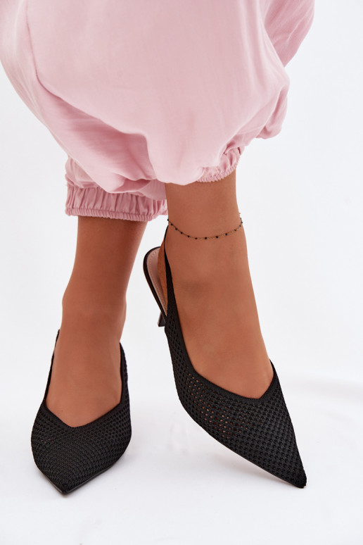 Sieviešu basenesTīklsgo Tā irteriālsu ar papēdi melnas krāsas Emiliana