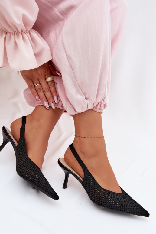 Sieviešu basenesTīklsgo Tā irteriālsu ar papēdi melnas krāsas Emiliana