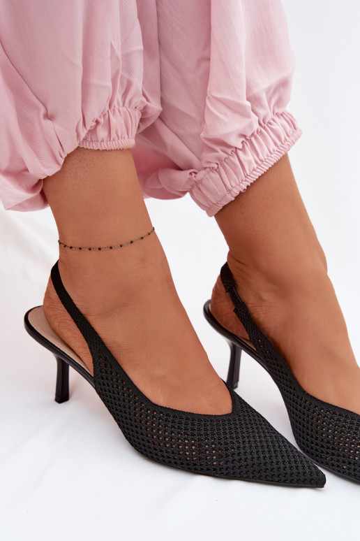 Sieviešu basenesTīklsgo Tā irteriālsu ar papēdi melnas krāsas Emiliana