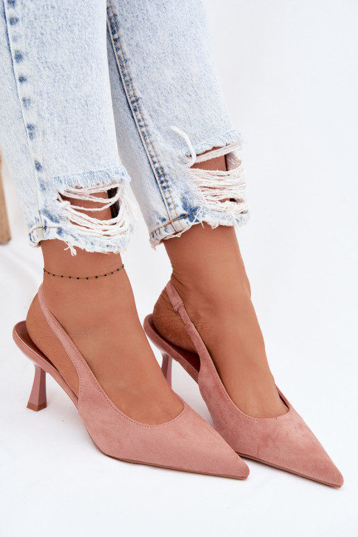 Sieviešu basenes ar papēdiImitacji zamšādasu Rozā krāsas Saria