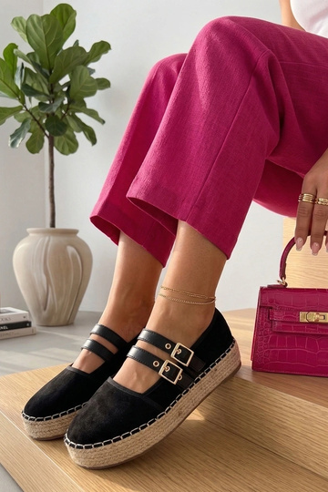 Melnās espadrilles uz platformas Marcelle 2