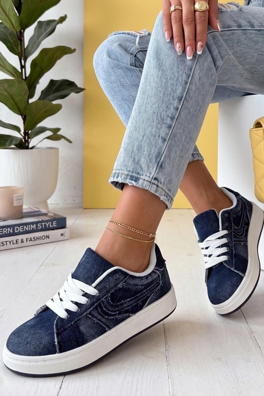 Tumši zili sporta apavi ar platformu...