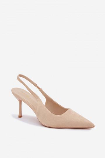 Sieviešu basu kurpes ar plāniem papēžiem no mākslīgā zamšā smilšu krāsas Kevina 2