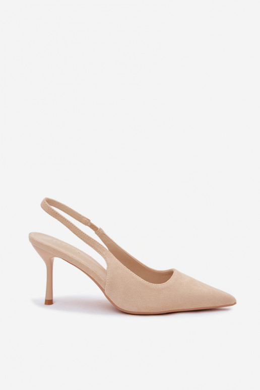 Sieviešu basu kurpes ar plāniem papēžiem no mākslīgā zamšā smilšu krāsas Kevina