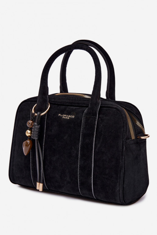 Soma Typu Bagāžnieks Eko zamšādaoInaBrelokiem Melnas krāsas Sorielle