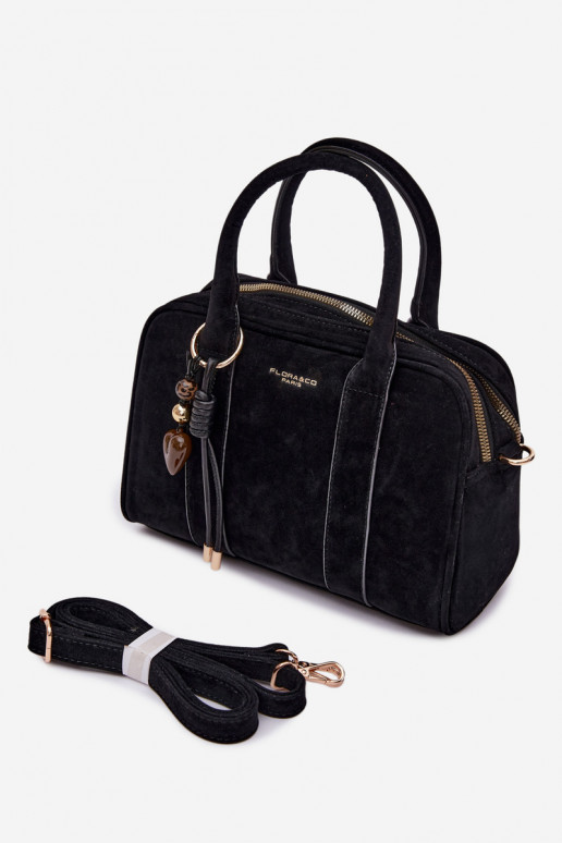 Soma Typu Bagāžnieks Eko zamšādaoInaBrelokiem Melnas krāsas Sorielle