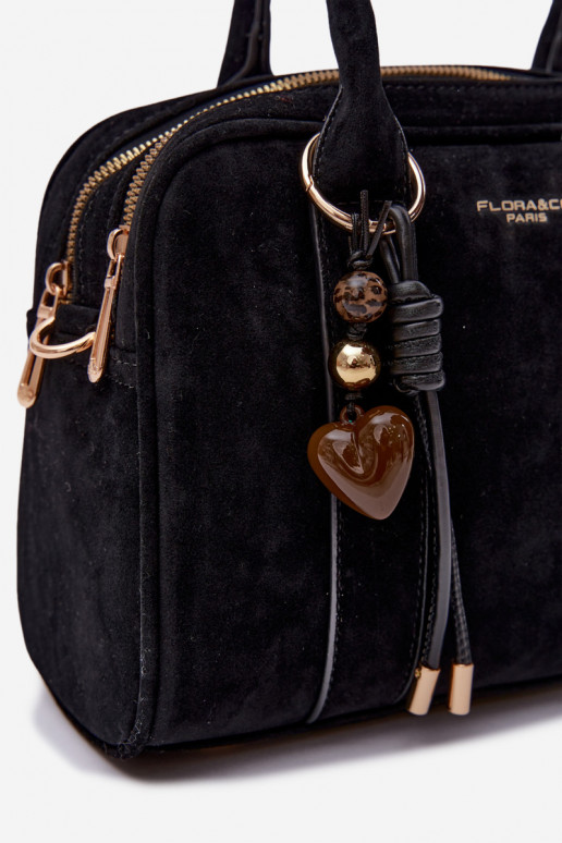 Soma Typu Bagāžnieks Eko zamšādaoInaBrelokiem Melnas krāsas Sorielle