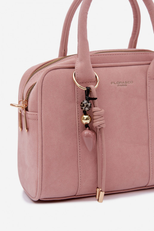 Soma Typu Bagāžnieks Eko zamšādaoInaBrelokiem Rozā Sorielle