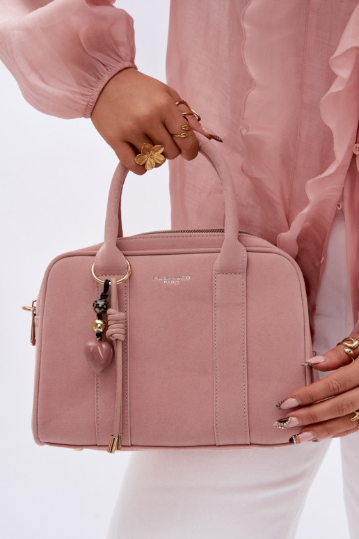 Soma Typu Bagāžnieks Eko zamšādaoInaBrelokiem Rozā Sorielle