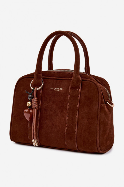 Soma Typu Bagāžnieks Eko zamšādaoInaBrelokiem brūnas krāsas Sorielle