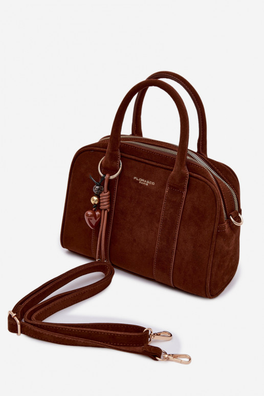 Soma Typu Bagāžnieks Eko zamšādaoInaBrelokiem brūnas krāsas Sorielle