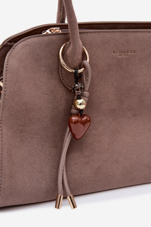 SomaBrelokiem I ar sprādzēmmi Eko zamšādaoIna Tumšsbēšs Violette