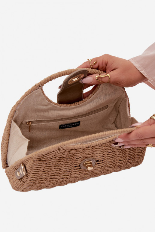 Pīti Soma Ar noņemamu siksnu brūnas krāsas-Zelta krāsas Delphine