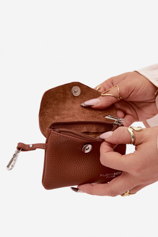 Portmonetka Sieviešu no eko ādas brūnas krāsas Calienne