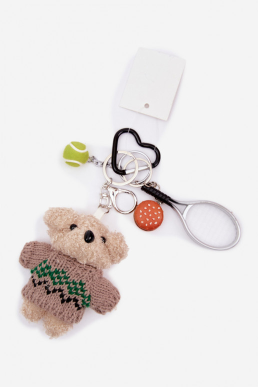 Breloczek ZaInieszka Do Torebki Kluczy Lācis IN SIneterku RakietaPiłką Hamburger Sudraba krāsas