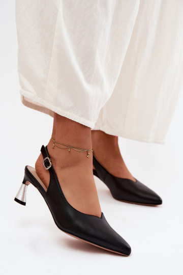 Sieviešu basenes Sieviešu ar papēdi Vinceza 66922 melnas krāsas