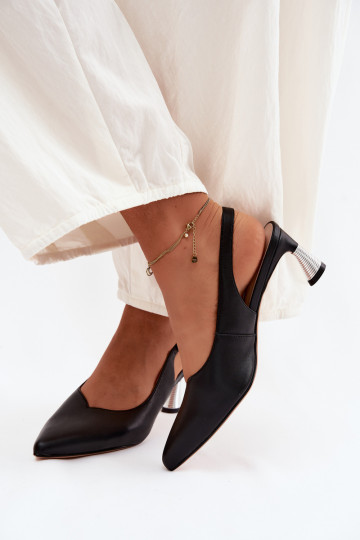 Sieviešu basenes Sieviešu ar papēdi Vinceza 66922 melnas krāsas 2