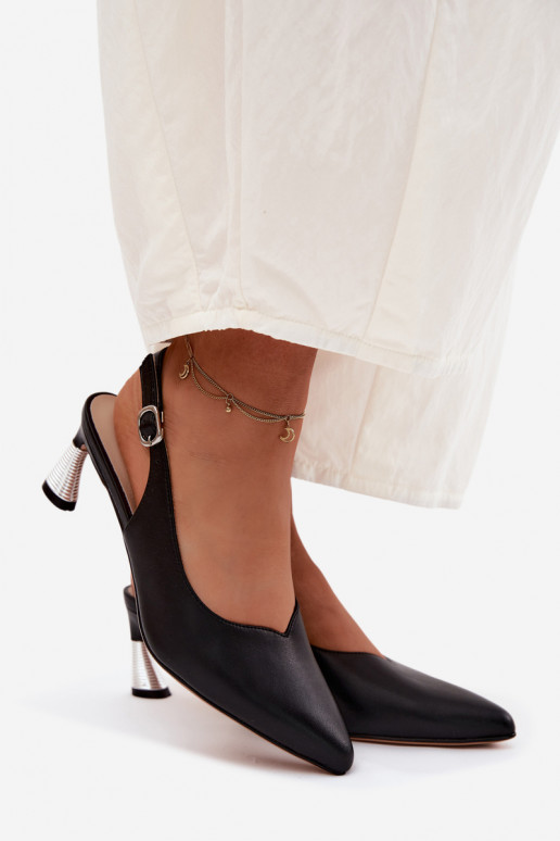 Sieviešu basenes Sieviešu ar papēdi Vinceza 66922 melnas krāsas